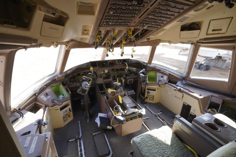 inside the cockpit of an airplane
