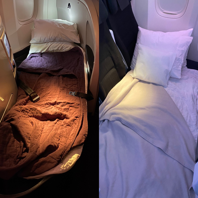 two beds in an airplane