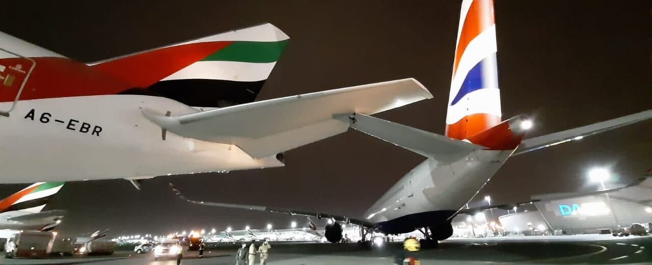 British Airways A350 and Emirates B777 Collide in Dubai