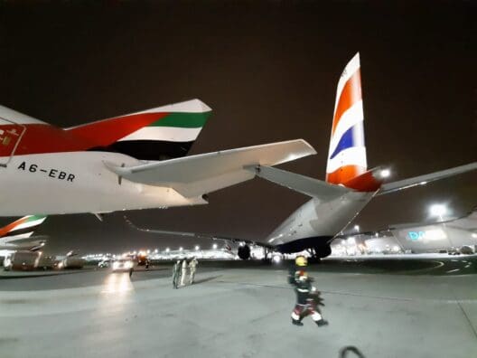 British Airways A350 and Emirates B777 Collide in Dubai
