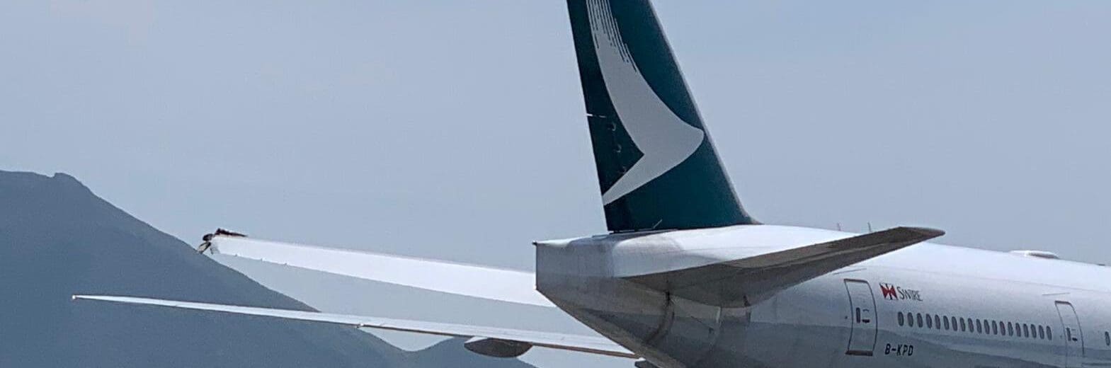 Cathay Pacific A350 and B777 Collide at Hong Kong Airport