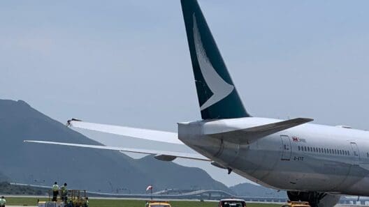 Cathay Pacific A350 and B777 Collide at Hong Kong Airport