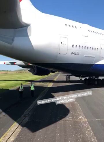 a plane on the runway