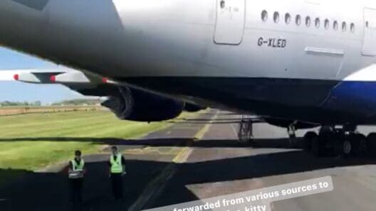 a plane on the runway