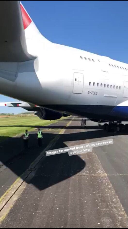 a plane on the runway