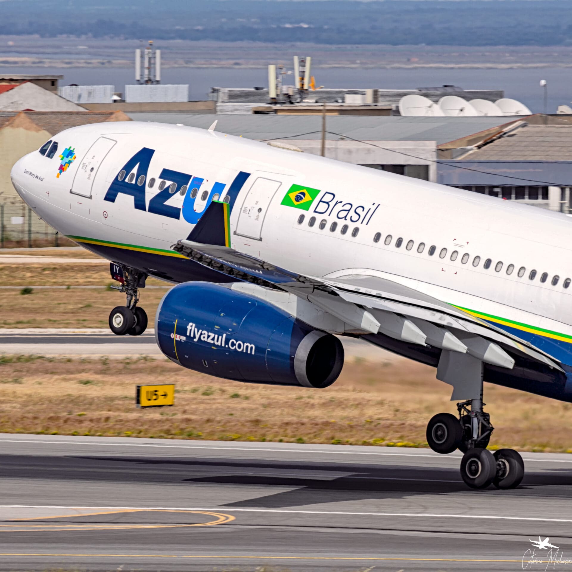 a plane taking off from a runway