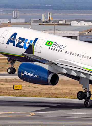 a plane taking off from a runway