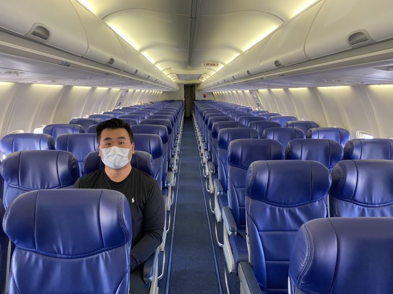 Wearing masks while flying