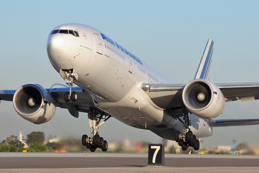 a large airplane taking off