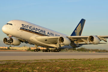 a large airplane on a runway