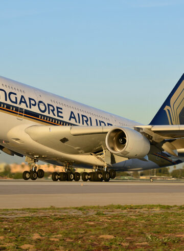 a large airplane on a runway