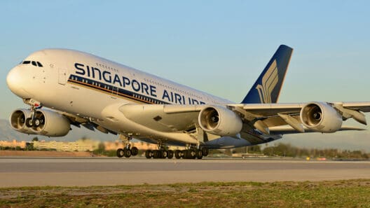 a large airplane on a runway
