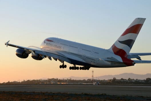 a large airplane taking off