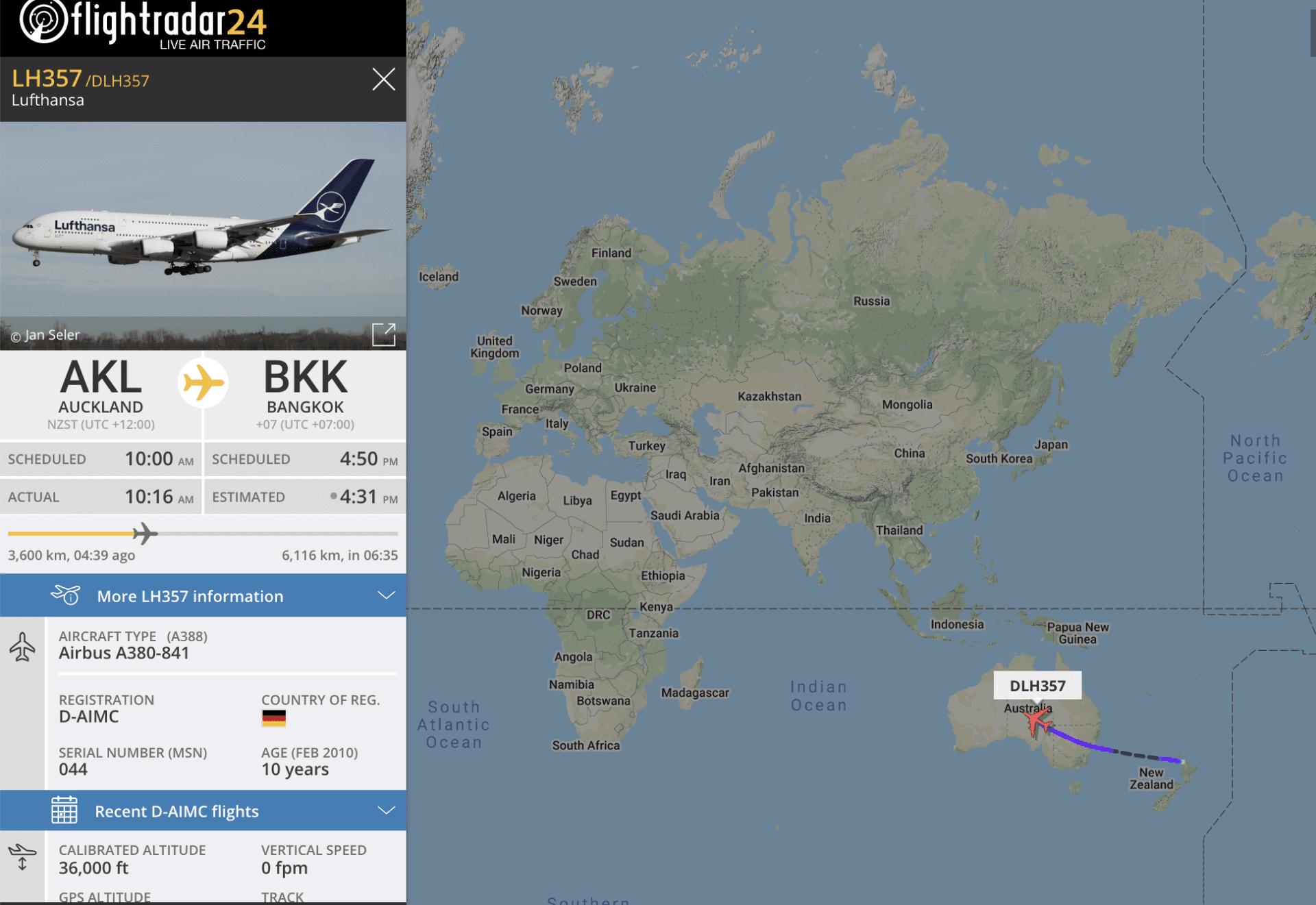 A380 flying in the sky