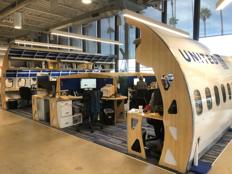 Custom made airplane parts as office furniture