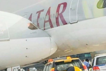 Qatar Airways B787 Collides with Parked A350 In Doha