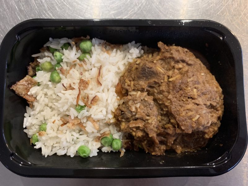 Gate Gourmet Airline Meals:  Beef Rendang Curry with Jasmine Rice