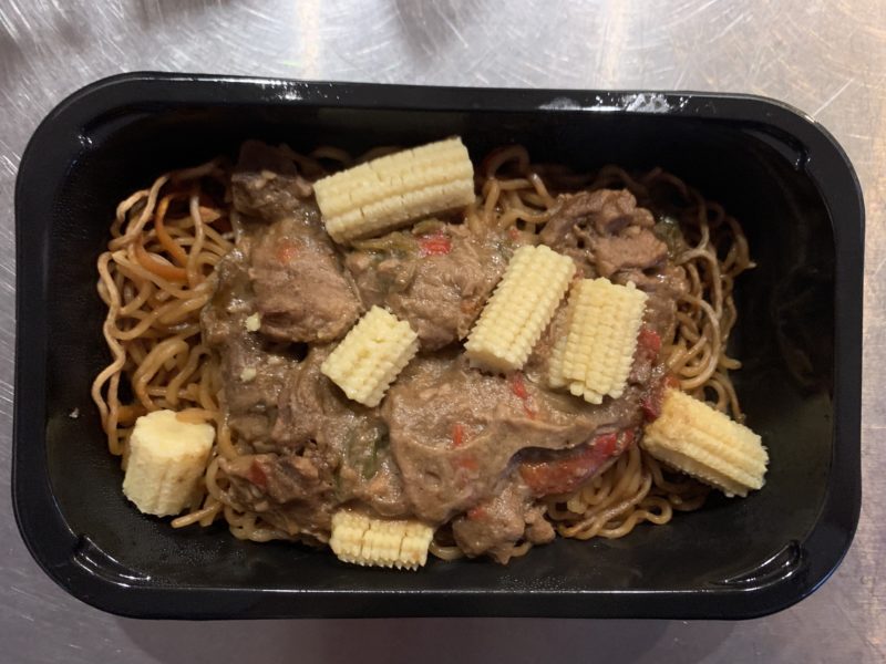 Gate Gourmet Airline Meals: Mongolian Beef with Stir-Fried Egg Noodles