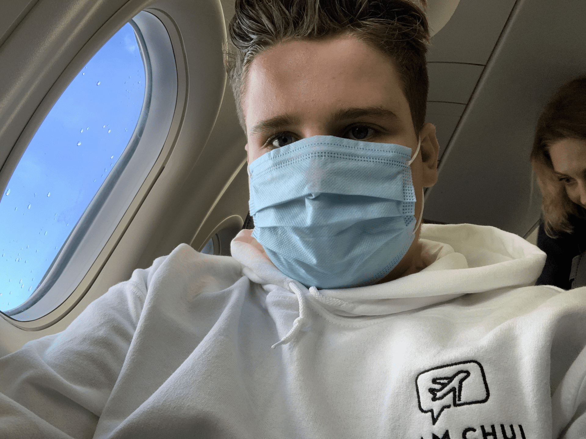 a man wearing a mask