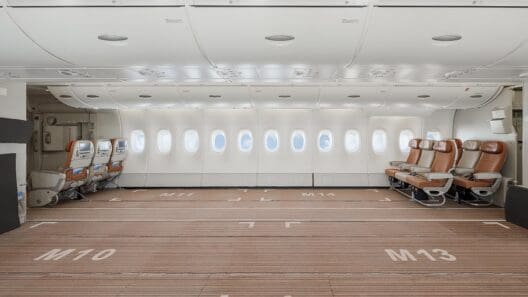 Hi Fly A380 passenger cabin in cargo configuration