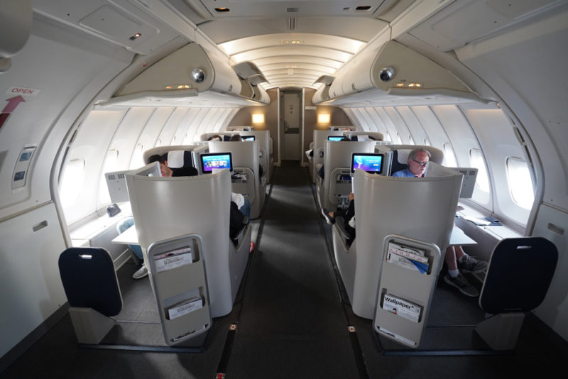 British Airways Club World on the upper deck of B747-400