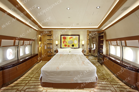 Qatar private jet master bedroom