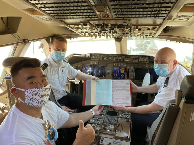 a group of people in a plane