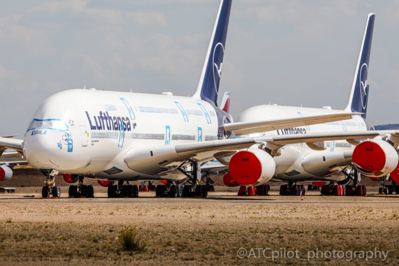There are a total of 9 Lufthansa A380 in storage at Teruel
