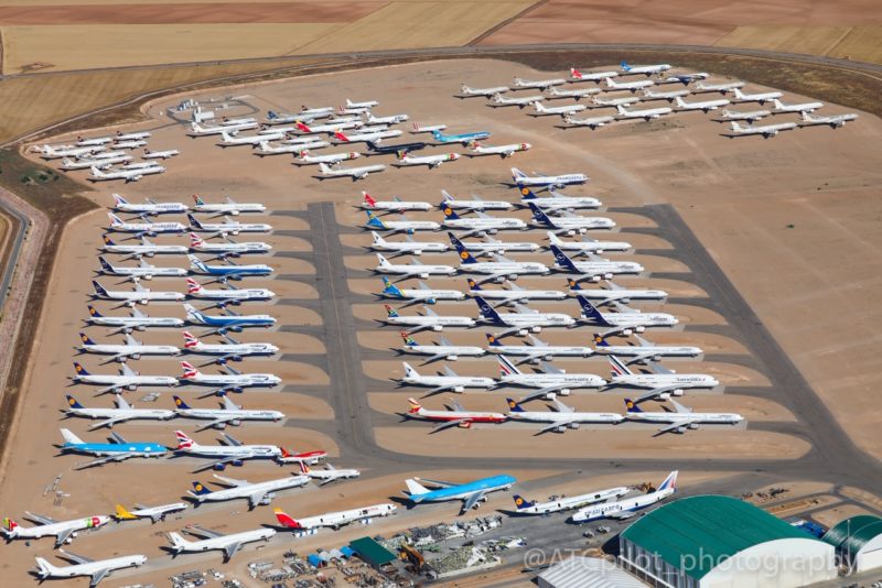 Over 100 airplanes in current storage at Teruel, Spain. Photo Sebastian T (atcpilot_photography)