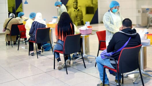 a group of people in a room