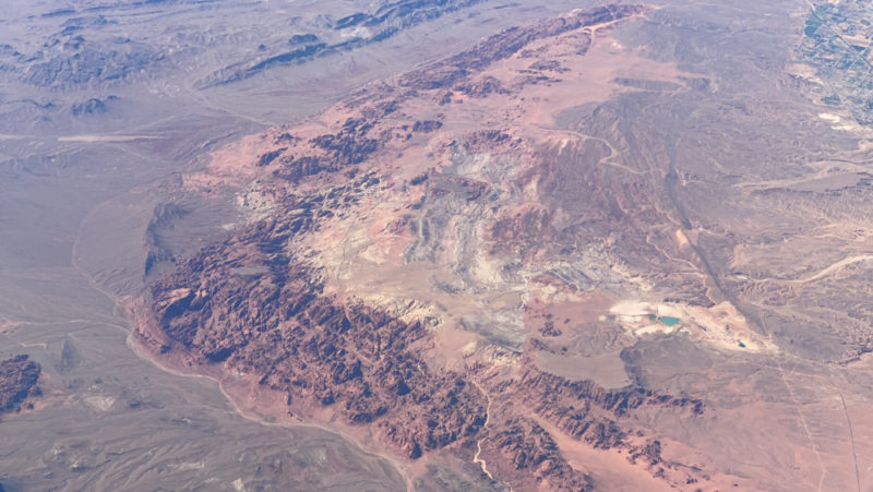 an aerial view of a desert