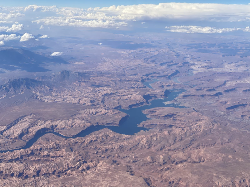 aerial view of a landscape with a river