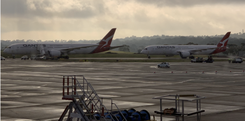Stored Qantas 787-9 Aircraft