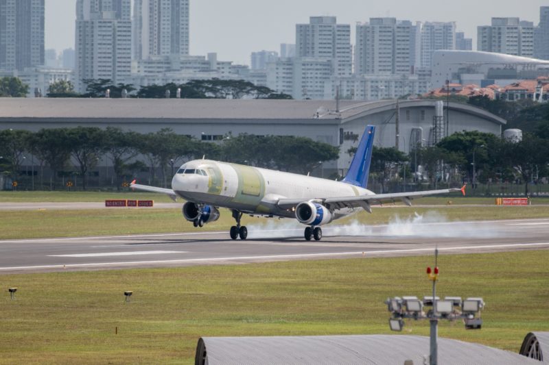 an airplane on a runway