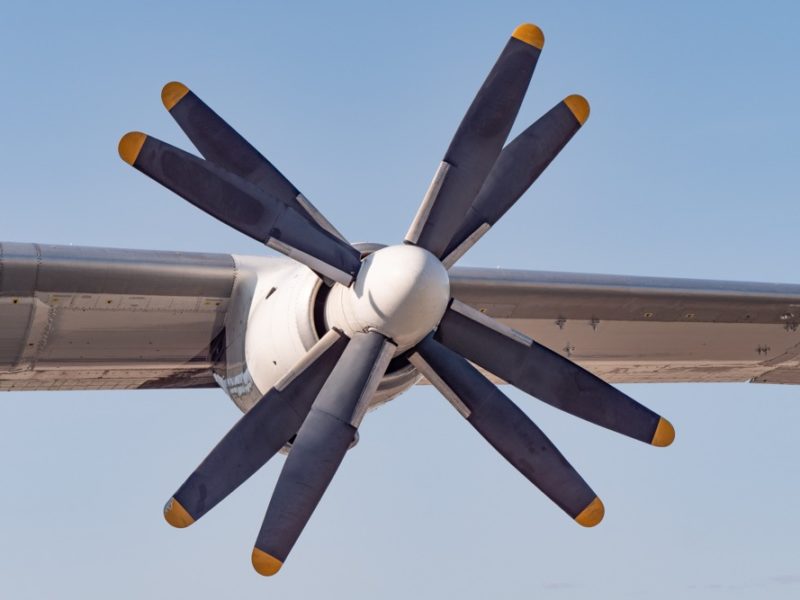 a propeller on a plane