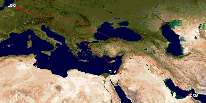 EL AL Proposed Cargo flight Link from Dubai to Tel Aviv via Liege