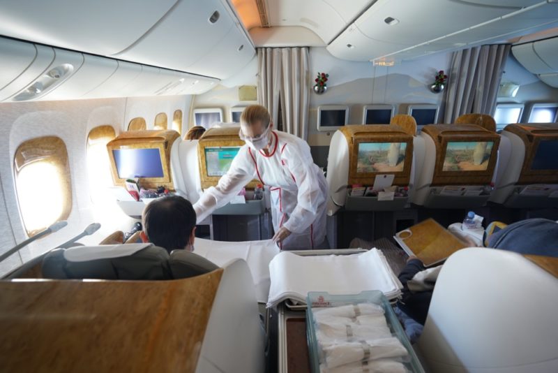 Emirates Table Service in Business Class