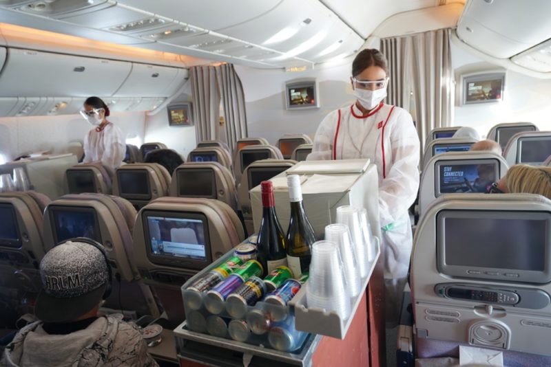 Emirates Drink Service in Economy Class