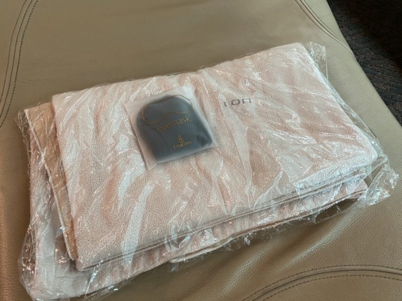 a blanket in a plastic wrap