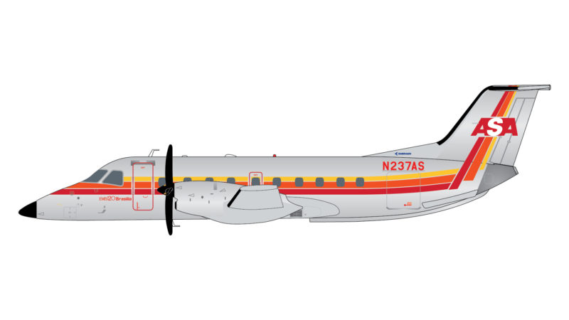 GeminiJets G2ASQ913 1:200 Atlantic Southeast Airlines (ASA) Embraer 120 Brasilia N237AS