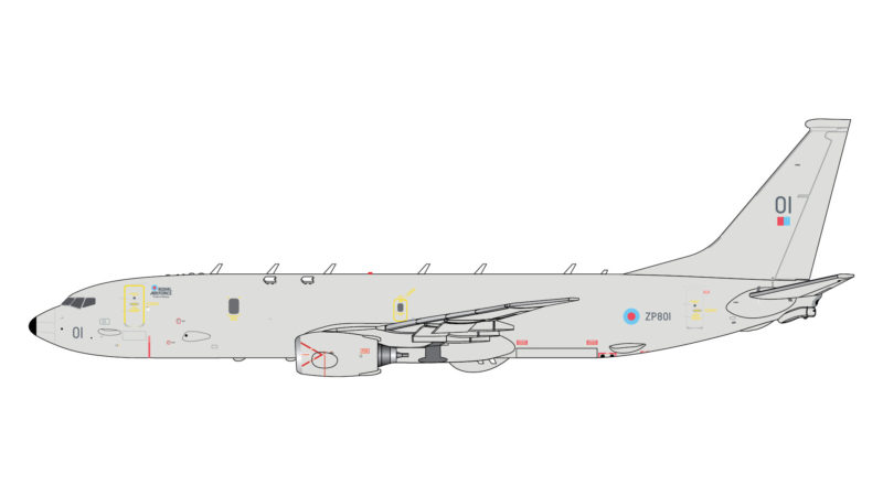 GeminiJets GMRAF100 1:400 Royal Air Force Boeing P-8A Poseidon ZP801