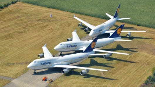Lufthansa B747 Stuck
