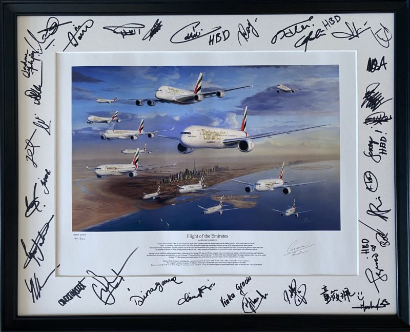 a framed picture of airplanes