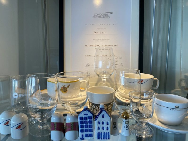a table with a group of glasses and cups