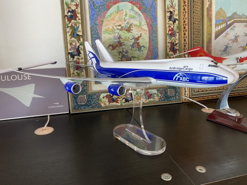 a model airplane on a table