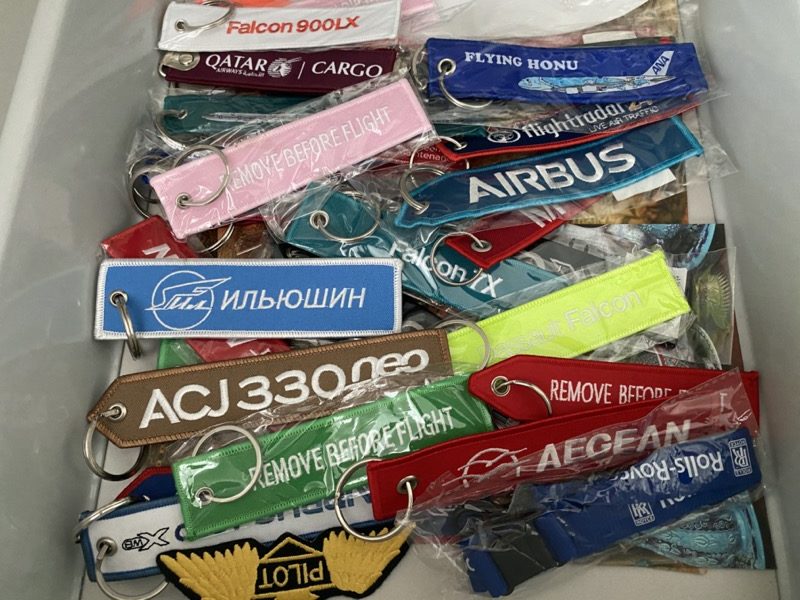 a group of key chains