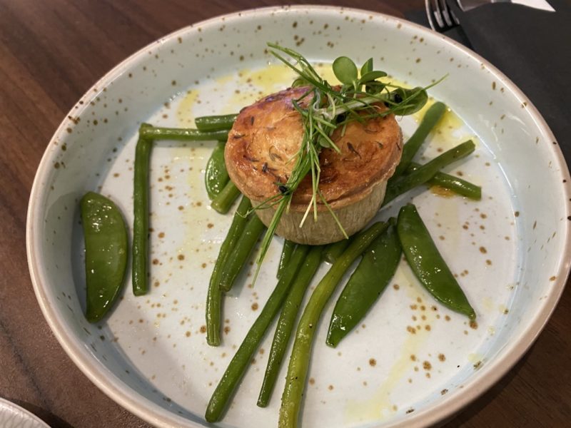 a plate of food on a table