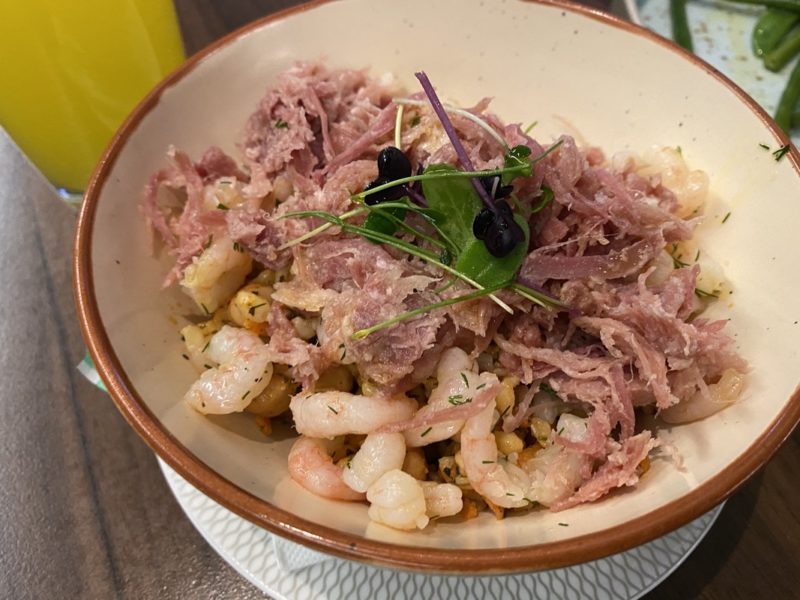 a bowl of food on a table