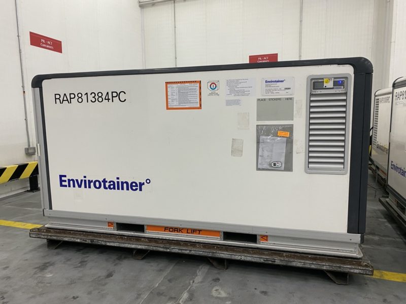 Specialised containers such as Envirotainer - capable of maintain extremely low temperatures