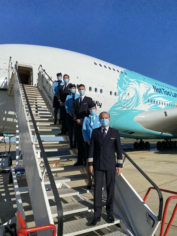 Hi Fly staff farewell their A380